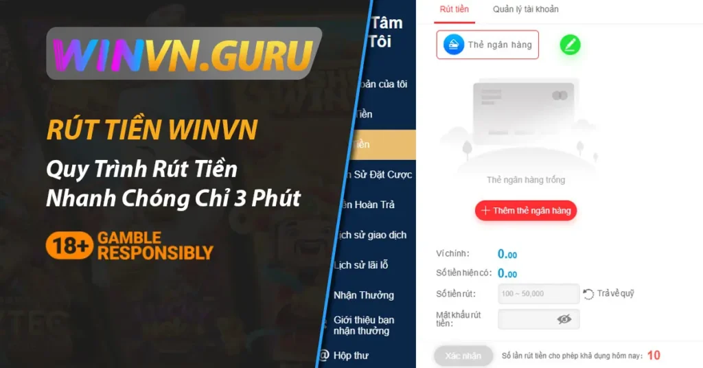 Rút tiền Winvn nhanh chóng